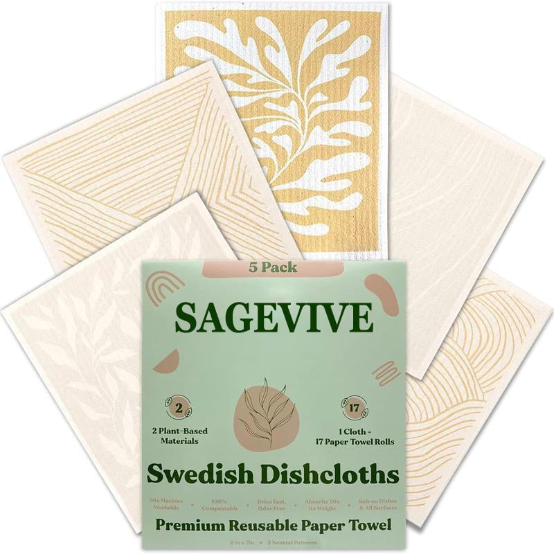 🔥Last Day 49% OFF 💥Swedish Dishcloths for Kitchen & Cleaning | 5 Pack