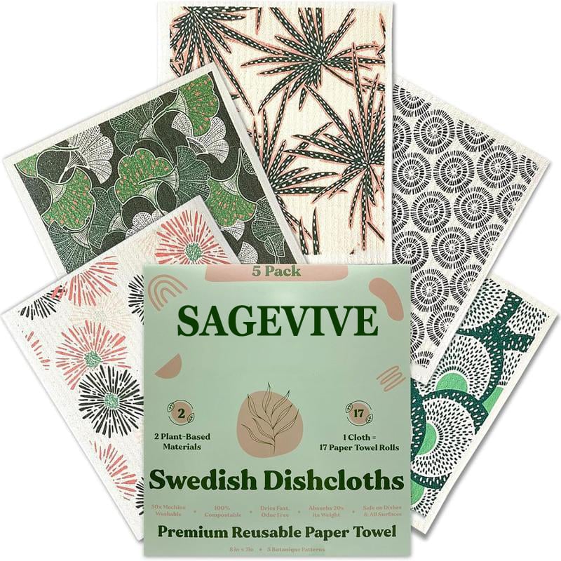 🔥Last Day 49% OFF 💥Swedish Dishcloths for Kitchen & Cleaning | 5 Pack