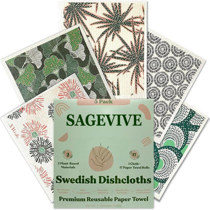 🔥Last Day 49% OFF 💥Swedish Dishcloths for Kitchen & Cleaning | 5 Pack