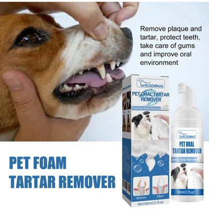 Pet Tartar Remover Foam - Fresh Breath & Healthy Teeth, No Brushing Needed!