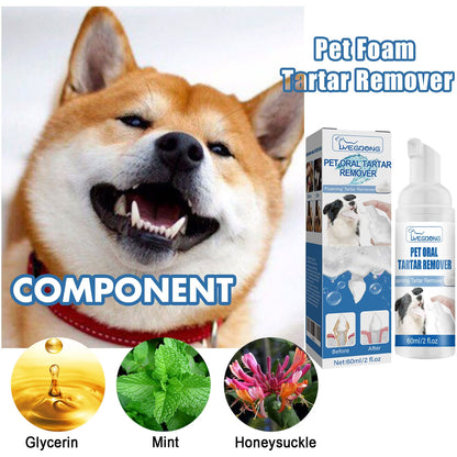 Pet Tartar Remover Foam - Fresh Breath & Healthy Teeth, No Brushing Needed!