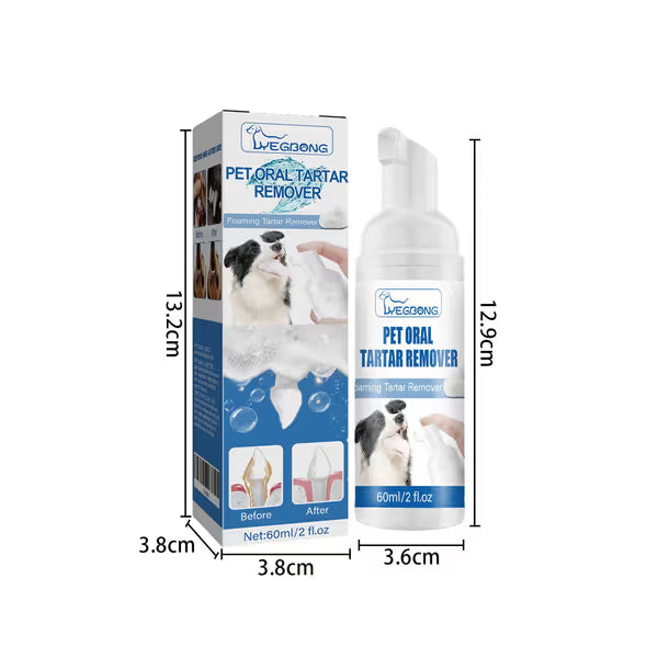 Pet Tartar Remover Foam - Fresh Breath & Healthy Teeth, No Brushing Needed!