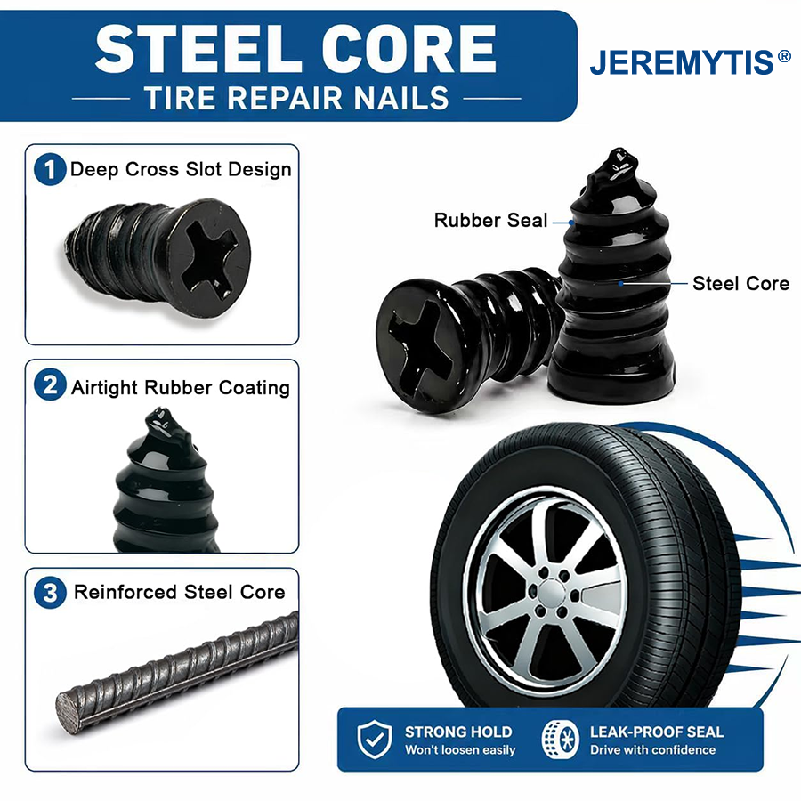 🔥 Last Day 50% OFF 🔥 60PCS Self-Sealing Tire Repair Rubber Nails Kit with 2 Sizes