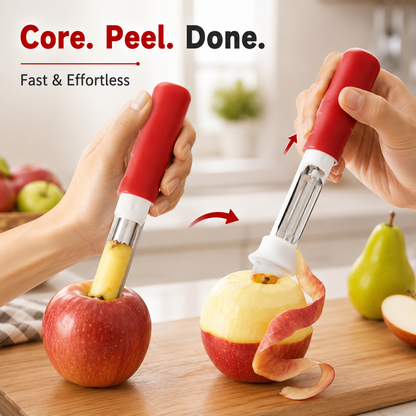 🍎🍐2-in-1 Fruit Corer & Peeler | Core & Peel in Seconds