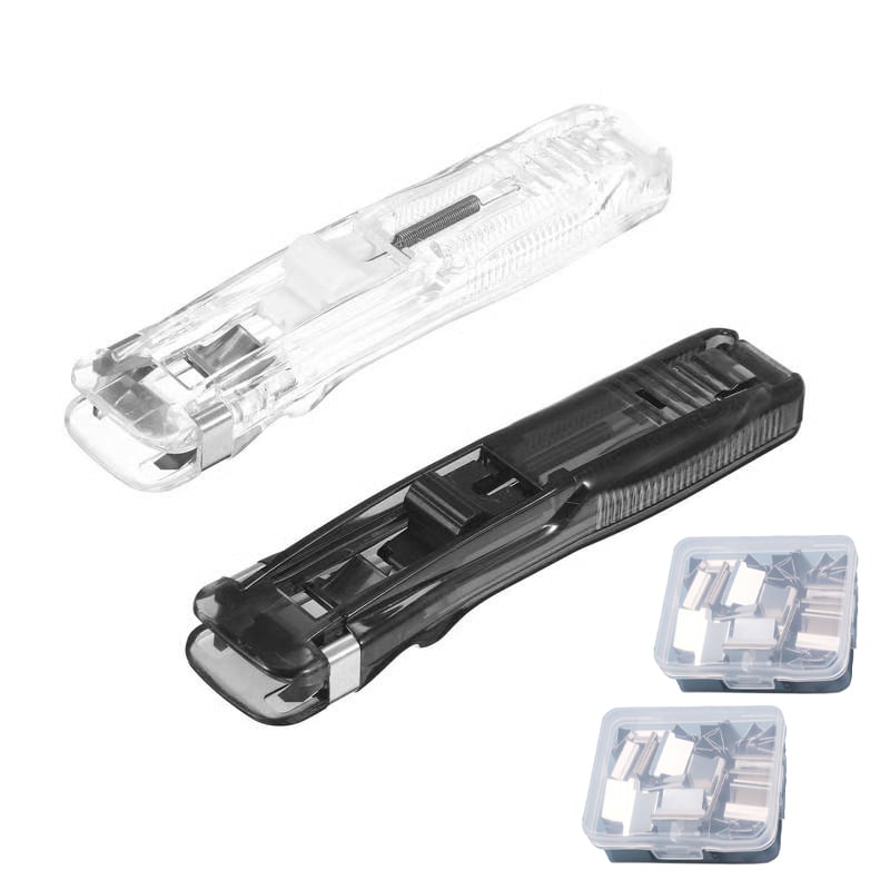 Portable Binder Clip Stapler - 🎁 FREE Bonus: 50 Reusable Clips Included
