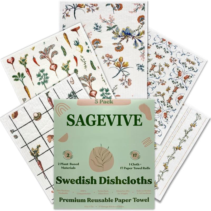 🔥Last Day 49% OFF 💥Swedish Dishcloths for Kitchen & Cleaning | 5 Pack