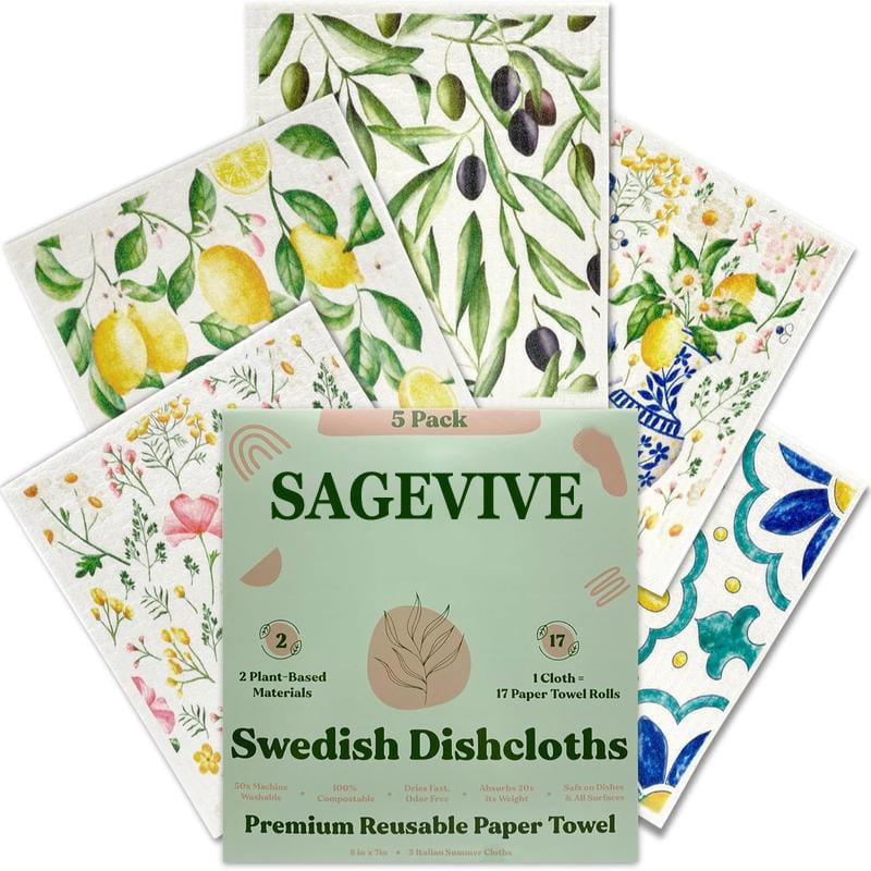 🔥Last Day 49% OFF 💥Swedish Dishcloths for Kitchen & Cleaning | 5 Pack