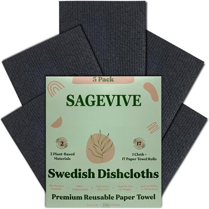 🔥Last Day 49% OFF 💥Swedish Dishcloths for Kitchen & Cleaning | 5 Pack