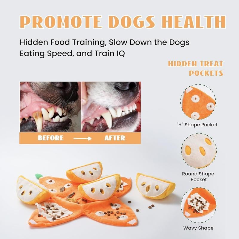 Interactive Plush Tangerine Snuffle Toy