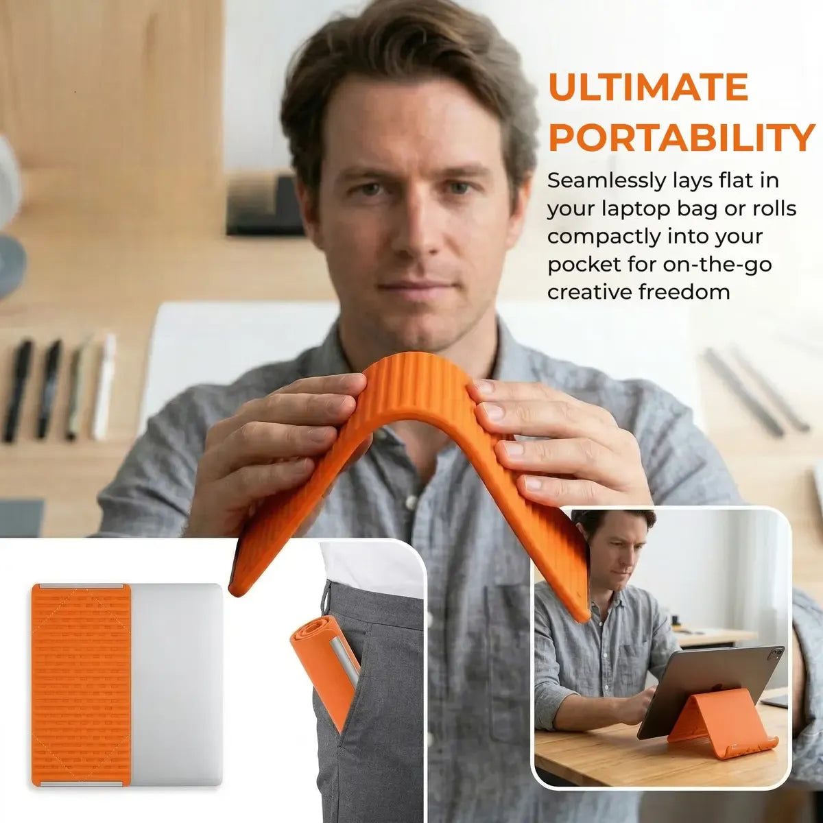 Flexible silicon  Phone holder stand, Bendable Rollable Foldable Design