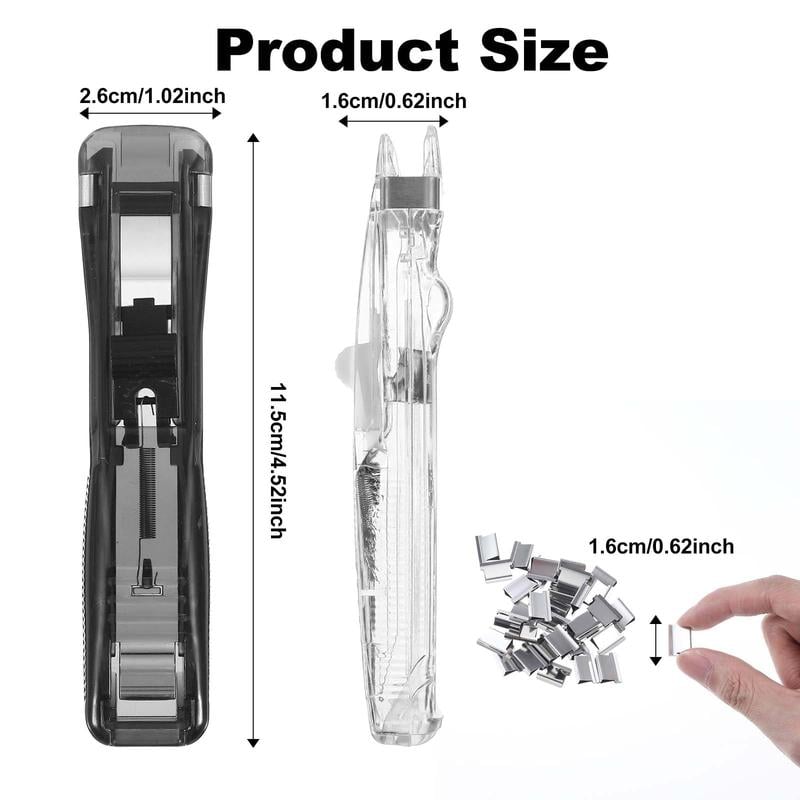 Portable Binder Clip Stapler - 🎁 FREE Bonus: 50 Reusable Clips Included