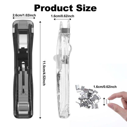 Portable Binder Clip Stapler - 🎁 FREE Bonus: 50 Reusable Clips Included