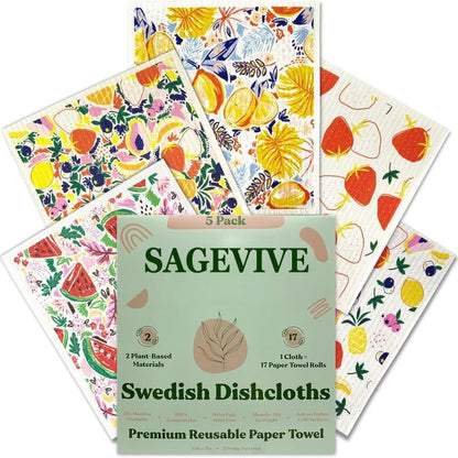 🔥Last Day 49% OFF 💥Swedish Dishcloths for Kitchen & Cleaning | 5 Pack