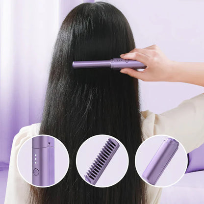 🔥LAST DAY - BUY 1 GET 1 FREE JUST $13.49 EACH🔥2-in-1 Electric Hair Straightening Brush – Salon-Smooth Hair in Minutes