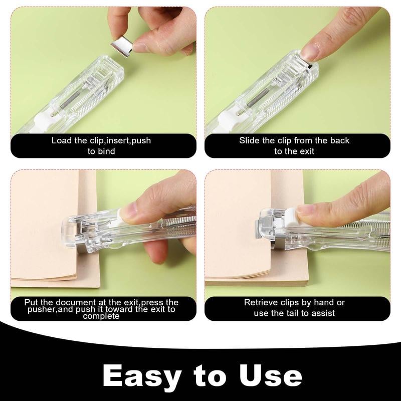 Portable Binder Clip Stapler - 🎁 FREE Bonus: 50 Reusable Clips Included
