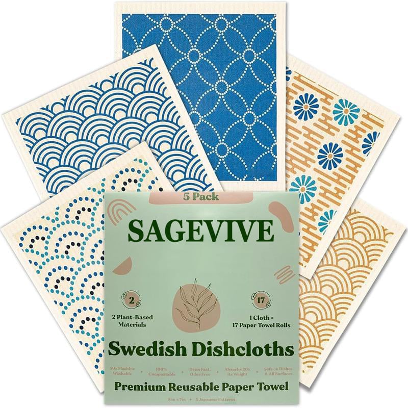 🔥Last Day 49% OFF 💥Swedish Dishcloths for Kitchen & Cleaning | 5 Pack