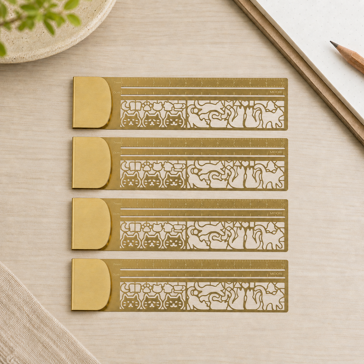 🐱✨ Cat Lover’s 3-in-1 Metal Bookmark Ruler | Bookmark, Ruler & Coloring