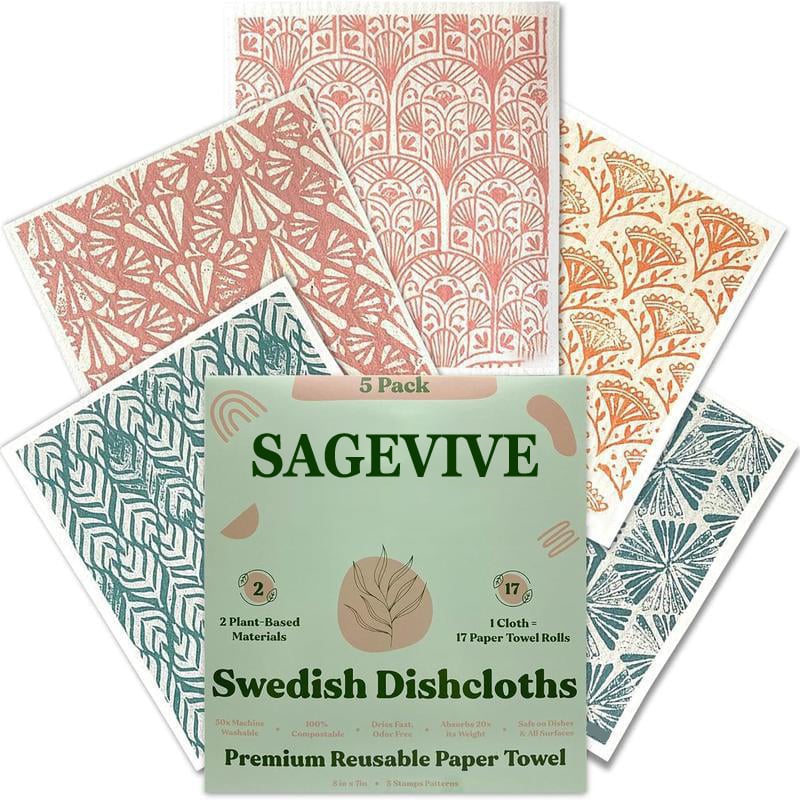 🔥Last Day 49% OFF 💥Swedish Dishcloths for Kitchen & Cleaning | 5 Pack