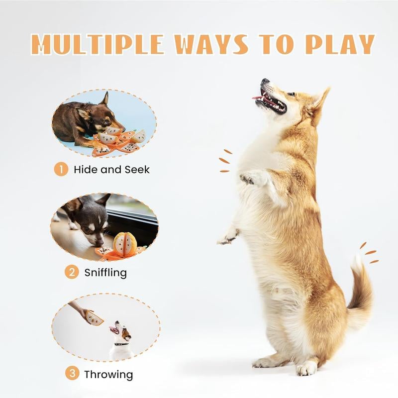 Interactive Plush Tangerine Snuffle Toy