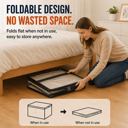 Large Heavy-Duty Thick Clear Storage Bag for Clothes, Moving & Storage