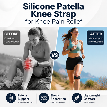 Silicone Patella Knee Strap for Knee Pain Relief