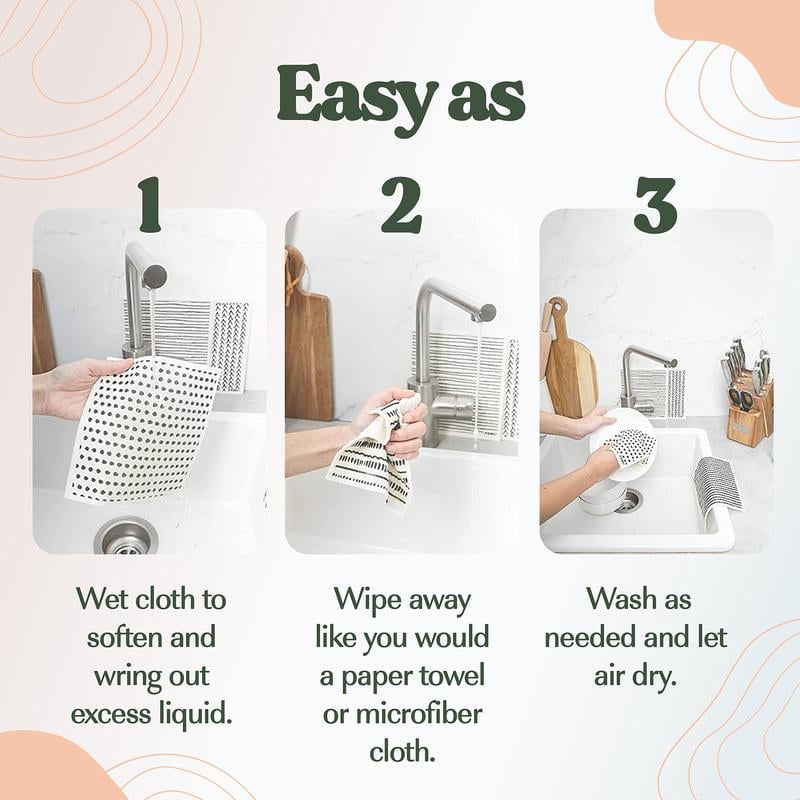 🔥Last Day 49% OFF 💥Swedish Dishcloths for Kitchen & Cleaning | 5 Pack