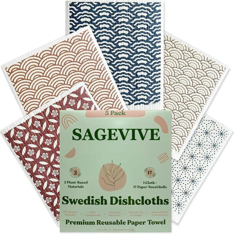 🔥Last Day 49% OFF 💥Swedish Dishcloths for Kitchen & Cleaning | 5 Pack