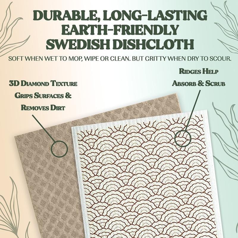 🔥Last Day 49% OFF 💥Swedish Dishcloths for Kitchen & Cleaning | 5 Pack