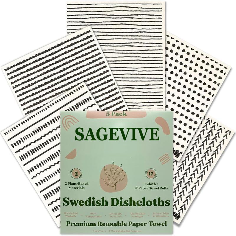 🔥Last Day 49% OFF 💥Swedish Dishcloths for Kitchen & Cleaning | 5 Pack