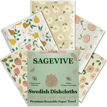 🔥Last Day 49% OFF 💥Swedish Dishcloths for Kitchen & Cleaning | 5 Pack